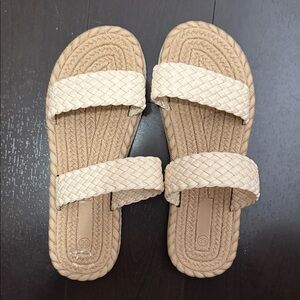 Elegant Cream Braided Sandals